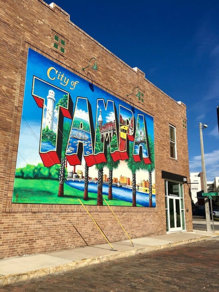 Tampa Real Estate, a large mural on the side of a building in Tampa Bay Florida
