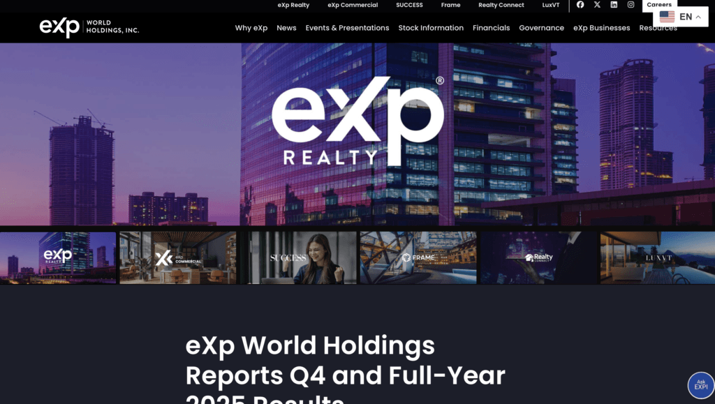 EXP Realty, EXP World Holdings, Success, EXP Commercial, Frame, Realty Connect, LUXVT