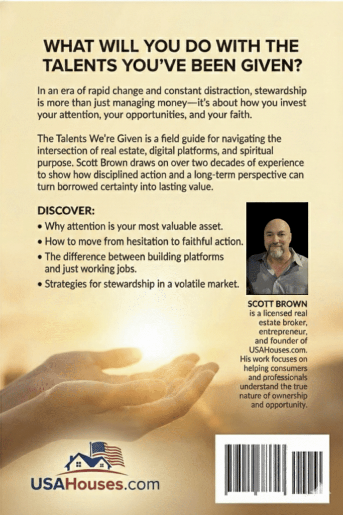 What will you do with the talents you've been given? The Talents We're Given is a book by Scott Brown that inspires people to live a life to do the best you can with every talent, treasure and opportunity available to you.