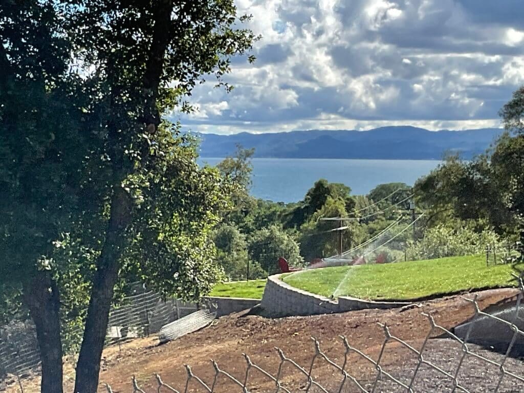Clear lake views from corner of property in Nice CA; Scenic view of Clearlake, CA near the property at 7282 Marin St.