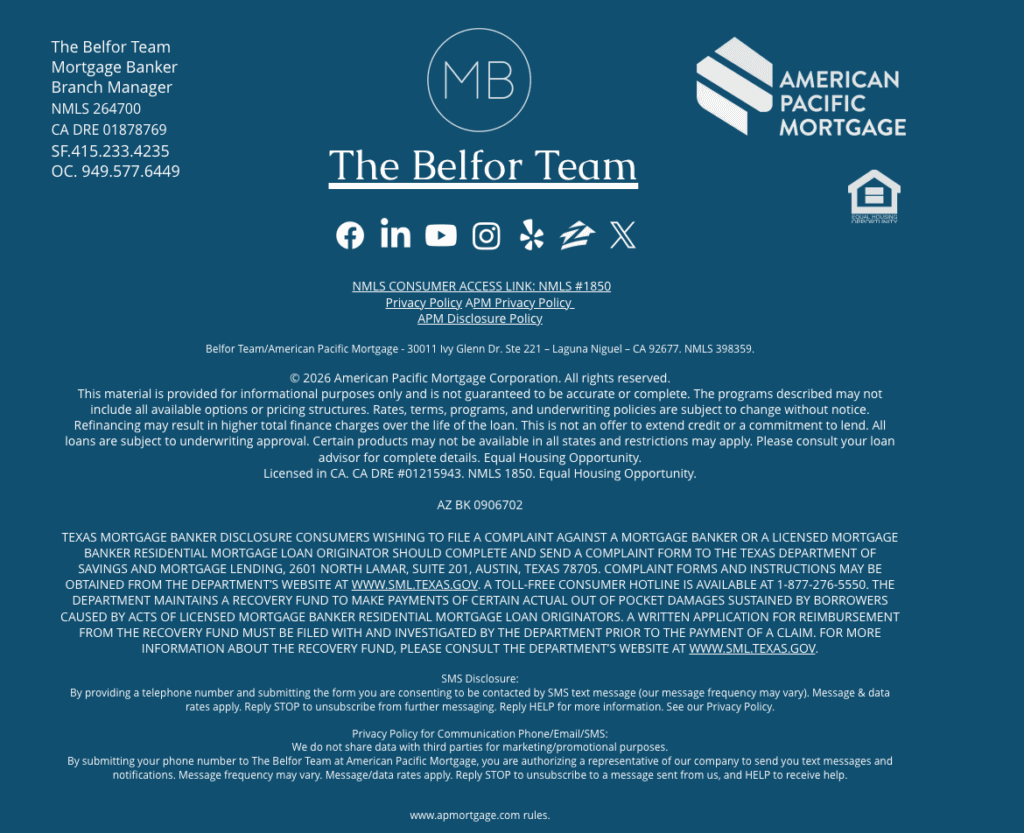 Mike Belfor, Mortgage Branch Manager at American Pacific Mortgage, providing home loans and refinancing solutions for USAHouses.com clients.