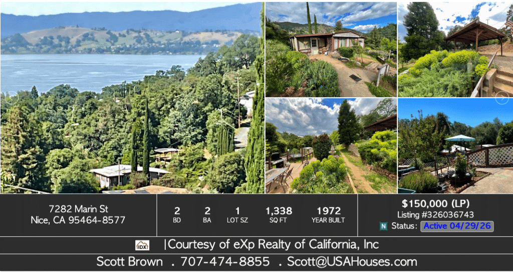 Lake County California real estate for sale includes this wonderful home for sale in Nice CA with over 1/2 acre, California Housing opportunities like this are hard to find