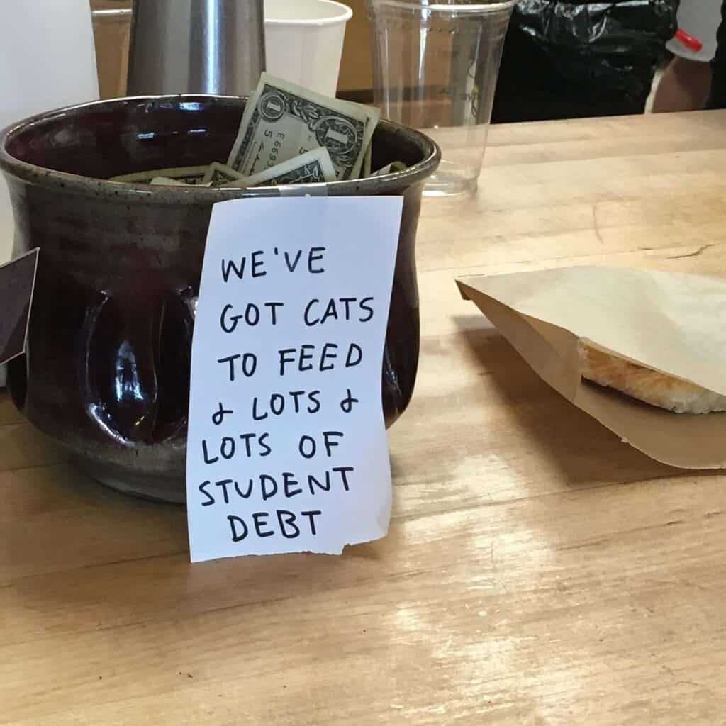 tip jar, coffeeshop, tips, student debt, barista, tip jar, tip jar, tip jar, tip jar, tip jar, student debt, student debt, student debt... TIP YOUR REALTOR!