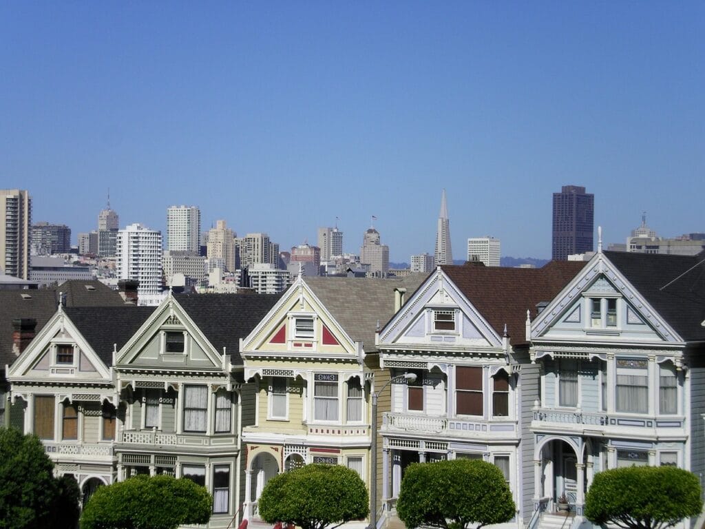 painted ladies, houses, san francisco, california, city, architecture, blue painting, blue paint, blue lady, san francisco, san francisco, san francisco, san francisco, san francisco