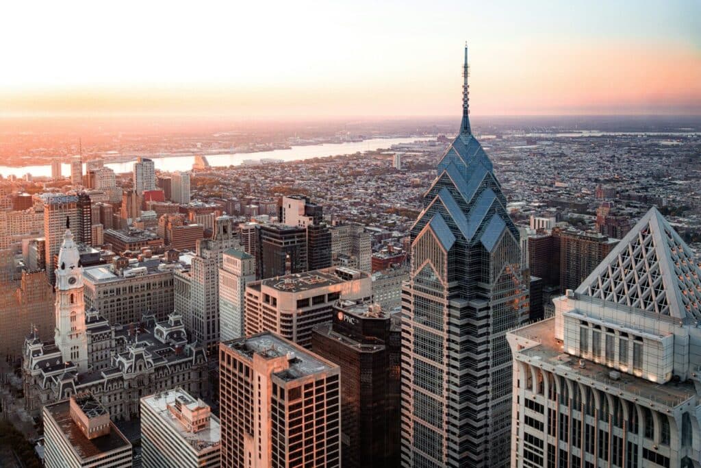 aerial photo of buildings, Philadelphia real estate