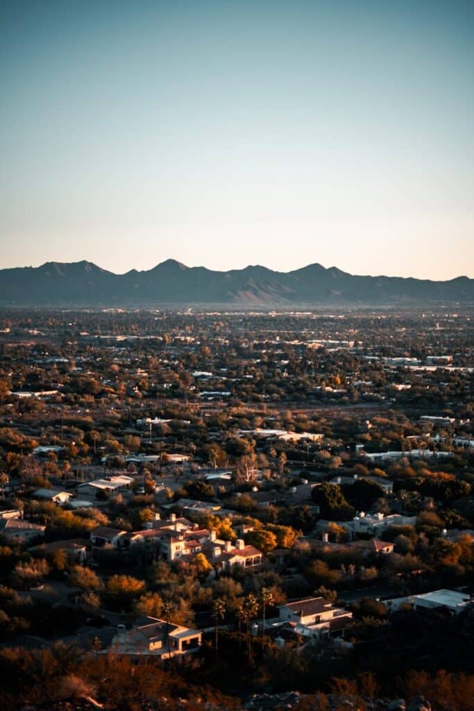 Phoenix Arizona, aerial view of city during daytime